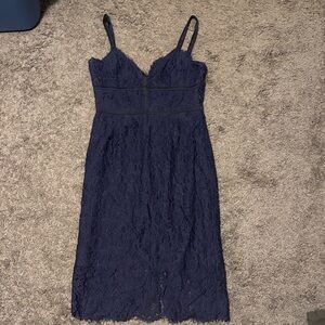 KEEPSAKE the Label Navy Lace Midi Dress